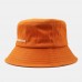 Unisex Wide Brim Adjustable Sun Hat Twill Cap Letter Embroidered Casual Suncreen Bucket Hat