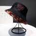 Men   Women Double  Sided Koi Fish Embroidery Pattern Casual Bucket Hat