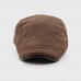 Unisex Plus Velvet Knitted Caps Autumn  Winter Warm Polar Fleece Beret Cap Flat Hat Driver Hat