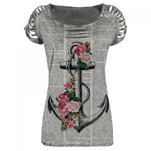 Fashion printed casual T-shirt HF2901-03-03