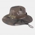 Men Camouflage Mesh Breathable Big Brim Outdoor Mountaineering Sunshade Bucket Hat