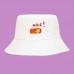 Unisex Wide Brim Letter Cartoon Pattern Embroidery Twill Cap Summer Casual Sunshade Bucket Hat