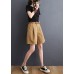 Khaki High Waist Hot Pants Sashes Summer