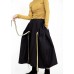 Organic black cotton quilting skirt high waist Traveling patchwork maxi skirts