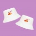 Unisex Wide Brim Letter Cartoon Pattern Embroidery Twill Cap Summer Casual Sunshade Bucket Hat