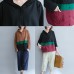 black patchwork chunky cotton coats plus size casual hooded outwear