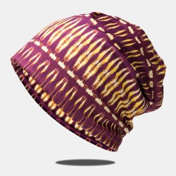 Women Cotton Geometry Pattern Dual  use Baotou Hat Bib Fashion Casual Breathable Elastic Scarf Beanie Hat Bonnet Hat Headscarf