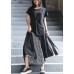 Women's summer mid-length a-line skirt high waist fashion black stitching chiffon plaid skirt