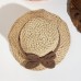 Women Hollow Bow Decoration Woven Straw Hat Summer Travel Foldable Suncreen Bucket Hat