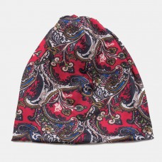 Women Fashion Colored Floral Printed Dual  use Baotou Hat Neck Protection Sunshade Bib Scarf Elastic Breathable Beanie Hat