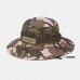 Men Camouflage Mesh Breathable Big Brim Outdoor Mountaineering Sunshade Bucket Hat