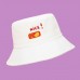 Unisex Wide Brim Letter Cartoon Pattern Embroidery Twill Cap Summer Casual Sunshade Bucket Hat