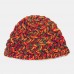 Women Short Brim Colored Coarse Knit Woolen Hat Winter All  match Hand  woven Dome Bucket Hat Knitted Hat